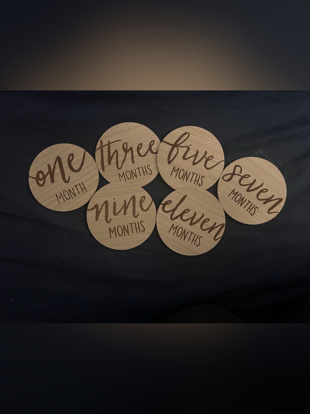 Baby Monthly Milestone Wooden Discs - Neutral Wood Tones